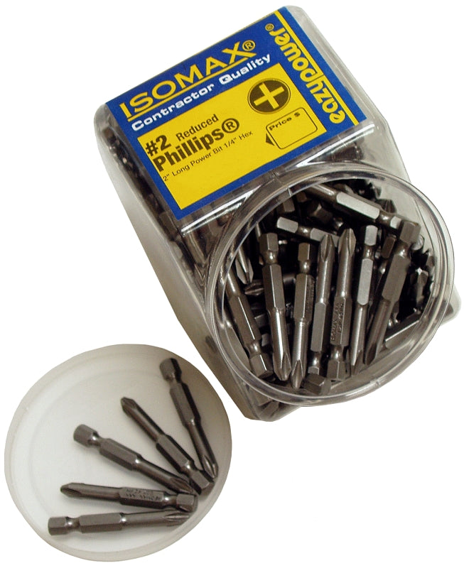 EAZYPOWER Eazypower 003385 Insert Bit, #2 Drive, Phillips Drive, 1/4 in Shank, Hex Shank, 2 in L, Chrome Vanadium Steel