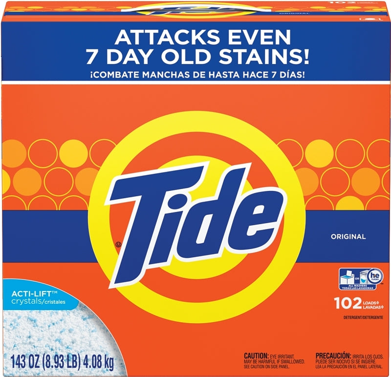 TIDE Tide 80811557 Laundry Detergent, 8 lb Box, Powder, Original, White