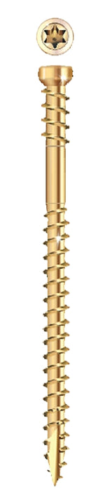 GRK FASTENERS GRK Fasteners RT Series 119079 Screw, #8 Thread, 2-1/2 in L, Trim Head, Star Drive, Zip-Tip Point, Steel, Climatek, Gold