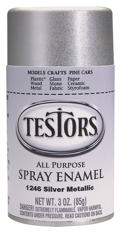 TESTORS Testors 1246T Craft Paint, Metallic, Silver, 3 oz, Bottle