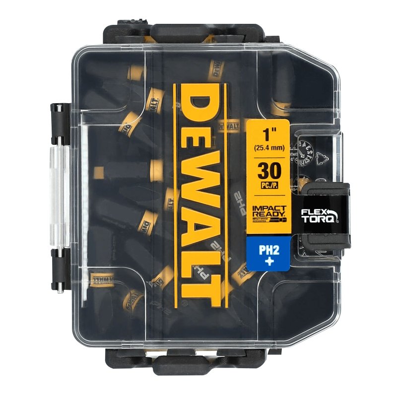 DEWALT DEWALT IMPACT READY Series DWA1PH2IR30 Screwdriver Bit Set with Toughcase+ System, 30-Piece, Steel
