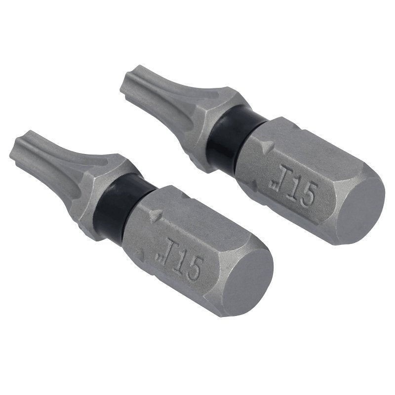 DEWALT DEWALT TOUGHGRIP DWAF1TX15TG2 Screwdriver Bit, T15 Drive, Torx Drive, 1/4 in Shank, Hex Shank, 1 in L, HCS