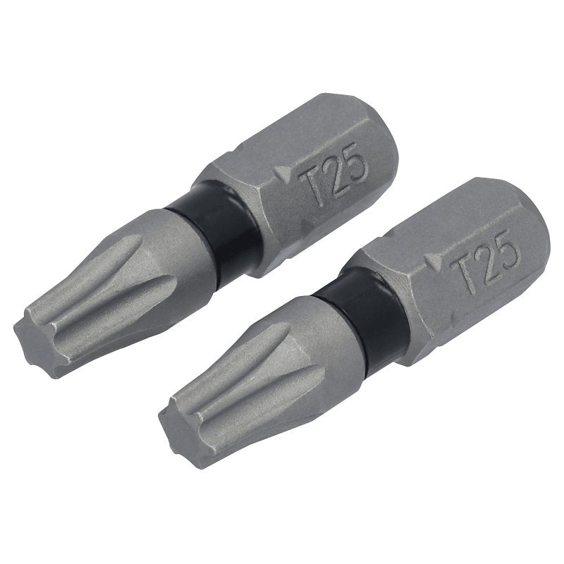 DEWALT DEWALT TOUGHGRIP DWAF1TX25TG2 Screwdriver Bit, T25 Drive, Torx Drive, 1/4 in Shank, Hex Shank, 1 in L, Steel
