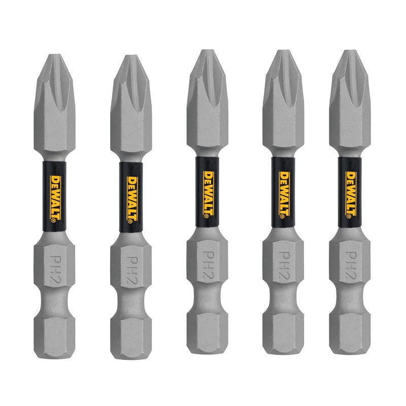 DEWALT DEWALT TOUGHGRIP DWAF2PH2TG5 Screwdriver Bit, #2 Drive, Phillips Drive, 1/4 in Shank, Hex Shank, 2 in L, Steel