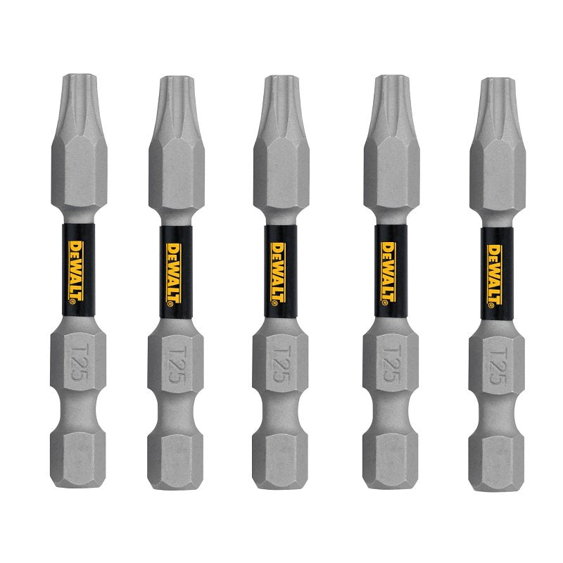 DEWALT DEWALT TOUGHGRIP DWAF2TX25TG5 Screwdriver Bit, T25 Drive, Torx Drive, 1/4 in Shank, Hex Shank, 2 in L, Steel