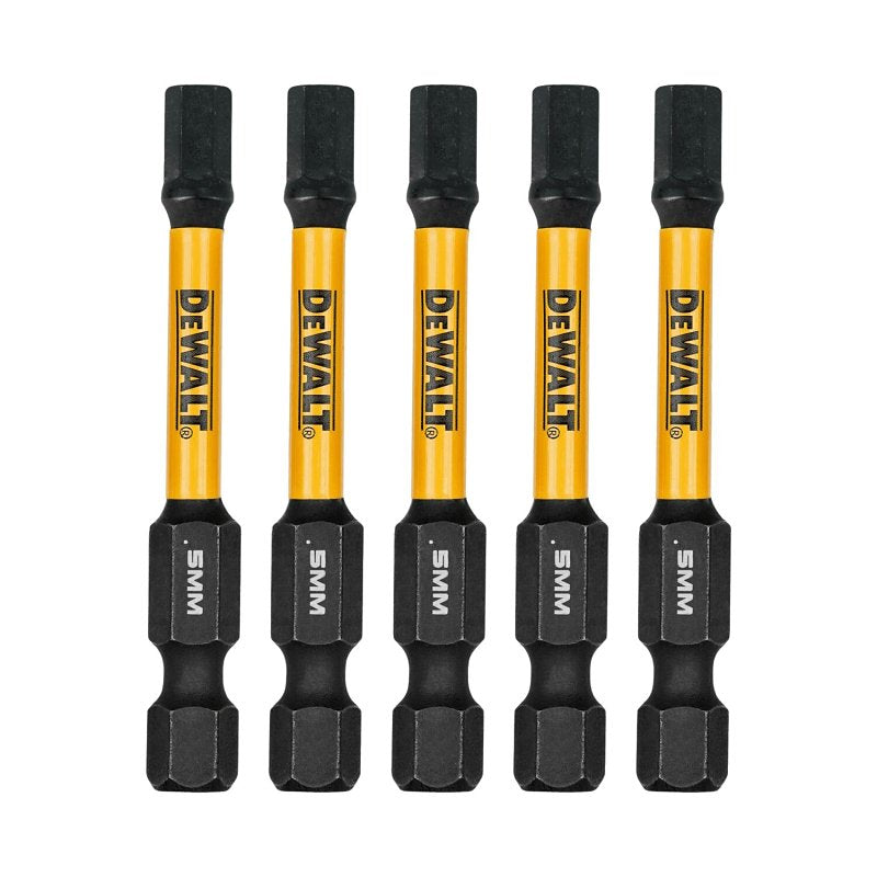 DEWALT DEWALT DWAF2HX5IR5 Insert Bit, 5 mm Drive, Hex Drive, 1/4 in Shank, Hex Shank, 2-1/4 in L, Steel