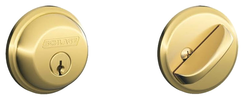 SCHLAGE LOCK Schlage B60505 Deadbolt, 1 Grade, SC1 Key, Metal, Bright Brass, 2-3/8, 2-3/4 in Backset, C Keyway HARDWARE & FARM SUPPLIES SCHLAGE LOCK