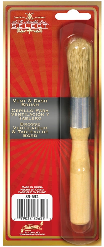 SM ARNOLD SM Arnold SELECT 85-652 Vent and Dash Brush, 1.87 in L Trim, 6 in OAL, Natural Boar Trim AUTOMOTIVE SM ARNOLD