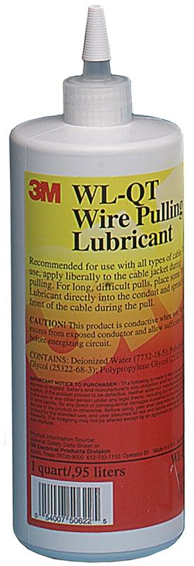 3M 3M WL-QT Wire Pulling Lubricant, 1 qt Bottle, Gel