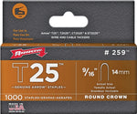ARROW Arrow T25 Series 259 Staple, 5/16 in W Crown, 9/16 in L Leg, Steel