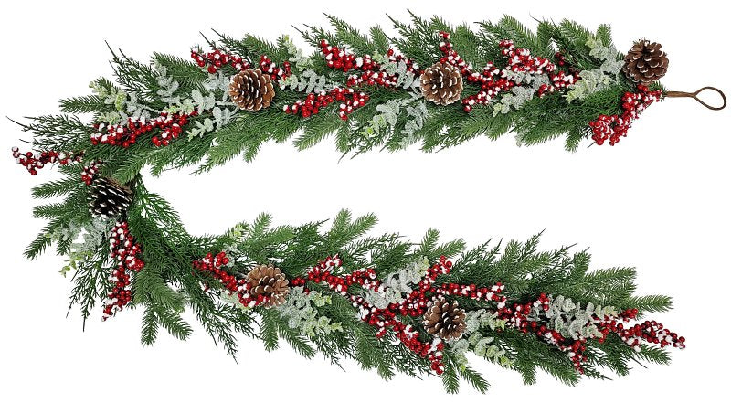 PULEO ASIA LIMITED Puleo Asia Limited 312-4461-G6/10 Classic Snowy Garland, 87 Tips, 6 ft