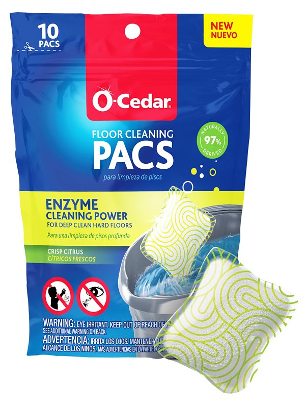 O-CEDAR O-Cedar 172400 Hard Floor Cleaner PACS, 10 oz, Solid, Crisp Citrus, White