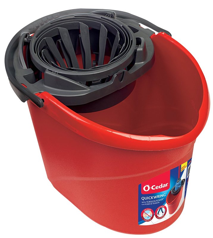 O-CEDAR O-Cedar 164196 Bucket, 2.5 gal, Oval, Plastic Bucket/Pail, Red