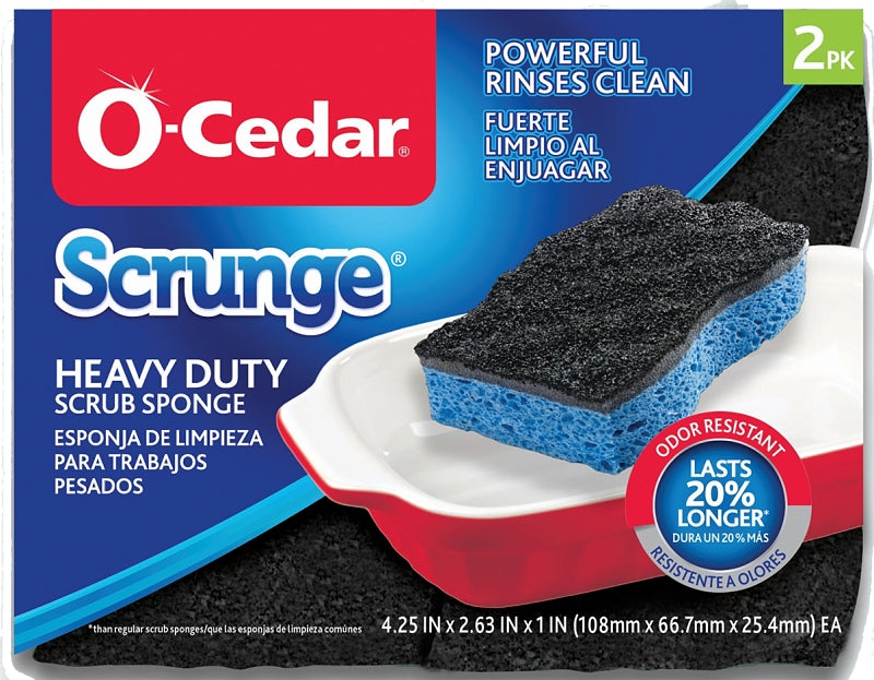 O-CEDAR O-Cedar Scrunge 148377 Heavy-Duty Sponge, 7-1/2 in L, 5 in W, Blue CLEANING & JANITORIAL SUPPLIES O-CEDAR