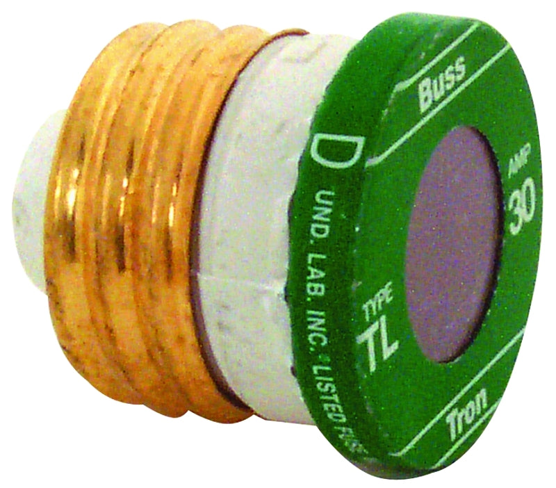 BUSSMANN Bussmann TL-30 Plug Fuse, 30 A, 125 V, 10 kA Interrupt, Plastic Body, Time Delay Fuse, Low Voltage ELECTRICAL BUSSMANN