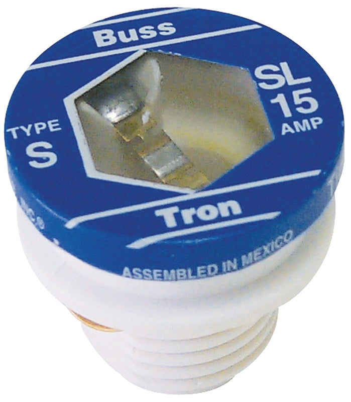 BUSSMANN Bussmann SL-15 Plug Fuse, 15 A, 125 V, 10 kA Interrupt, Time Delay Fuse, Low Voltage ELECTRICAL BUSSMANN