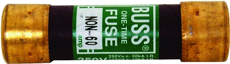 BUSSMANN Bussmann NON-60 Fuse, 60 A, 250 VAC, 125 VDC, 50 kA Interrupt, Melamine Body, Cartridge Fuse, 10/PK ELECTRICAL BUSSMANN