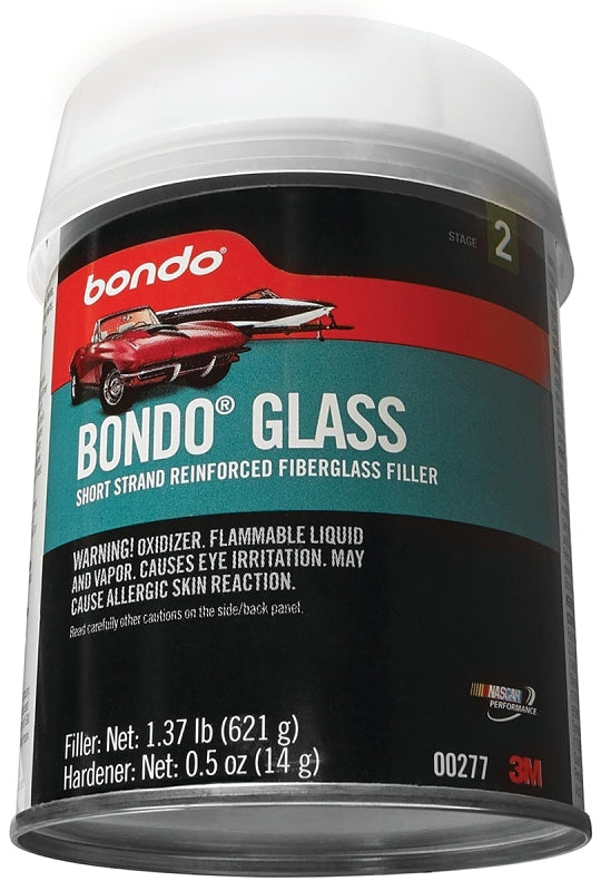 BONDO Bondo 00277 Glass Reinforced Filler, 1.37 lb Can, Paste, Pungent Organic