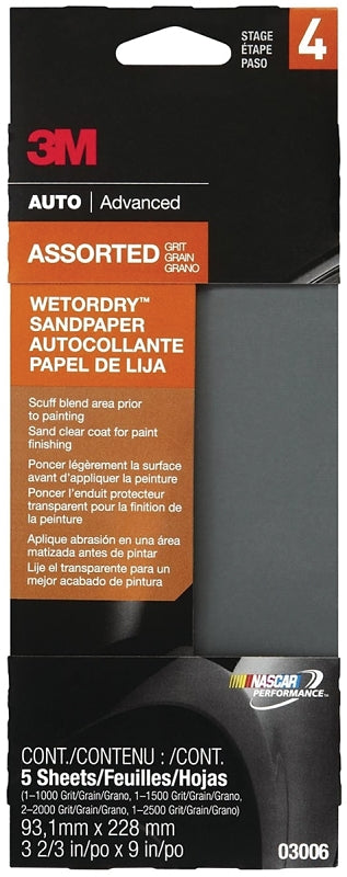 3M / AUTO Bondo Wetordry 03006 Automotive Sandpaper, 9 x 3-2/3 in Dimensions