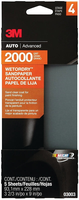 3M / AUTO Bondo Wetordry 03003 Automotive Sandpaper, 2000 Grit