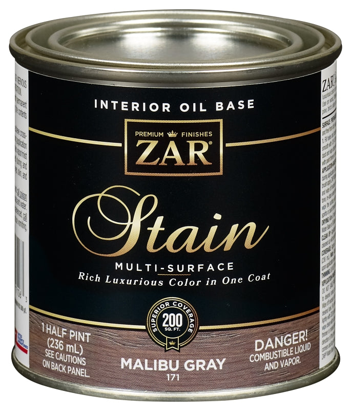 ZAR ZAR 17106 Wood Stain, Malibu Gray, Liquid, 0.5 pt Can