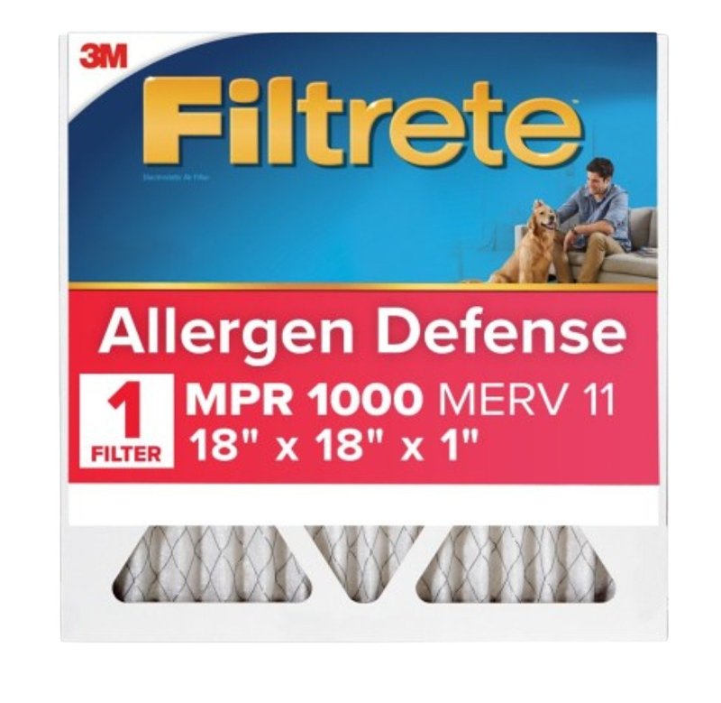 FILTRETE Filtrete 9817-4 Air Filter, 18 in L, 18 in W, 11 MERV, 1000 MPR, Polypropylene Frame