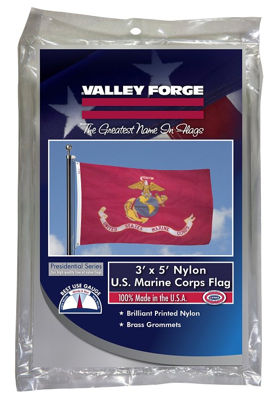 VALLEY FORGE FLAG Valley Forge BTUSMC3 Military Marine Corps Flag, Nylon, 5 ft L, 3 ft W APPLIANCES & ELECTRONICS VALLEY FORGE FLAG