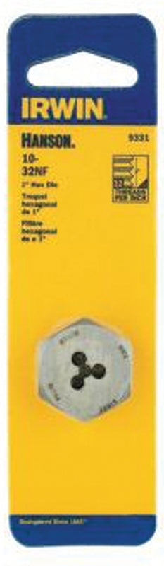 IRWIN Irwin Hanson 9331 Machine Screw Die, #10-32 Thread, UNF Thread, Right Hand Thread, HCS