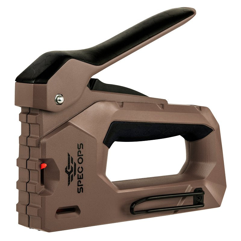 AMAX INC Spec Ops SPEC-M50 Staple Gun, Narrow Crown Staple, 1/4 in W Crown, Black/Flat Dark Earth