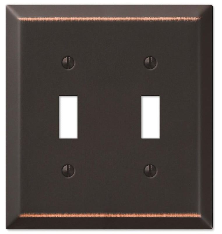 AMERELLE Amerelle Century Series 163TTDB Wallplate, 4-15/16 in L, 4-9/16 in W, 2-Gang, Steel, Aged Bronze ELECTRICAL AMERELLE