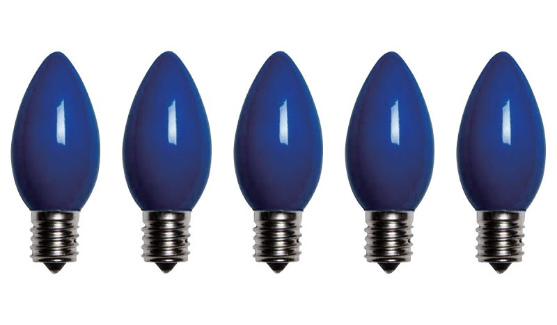 SANTAS FOREST Santas Forest 25784 LED Filament Retro Replacement Bulb, Opaque, C7, Blue