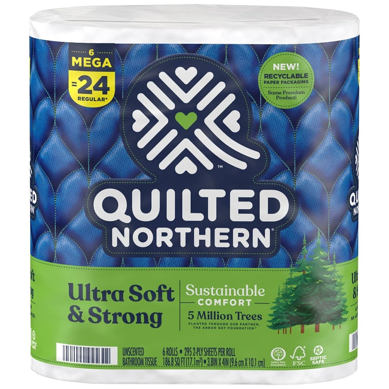 QUILTED NORTHERN Quilted Northern 94429 Bathroom Tissue, 2-Ply, Paper