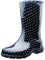SLOGGERS Sloggers 5013BP-06 Rain and Garden Boots, 6 in, Polka Dot, Black/White
