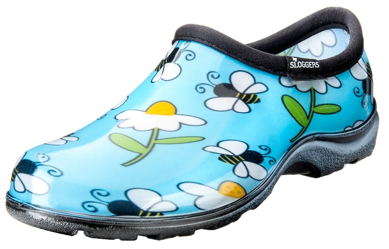 SLOGGERS Sloggers 5120BEEBL07 Rain and Garden Shoes, 7, Bee, Blue