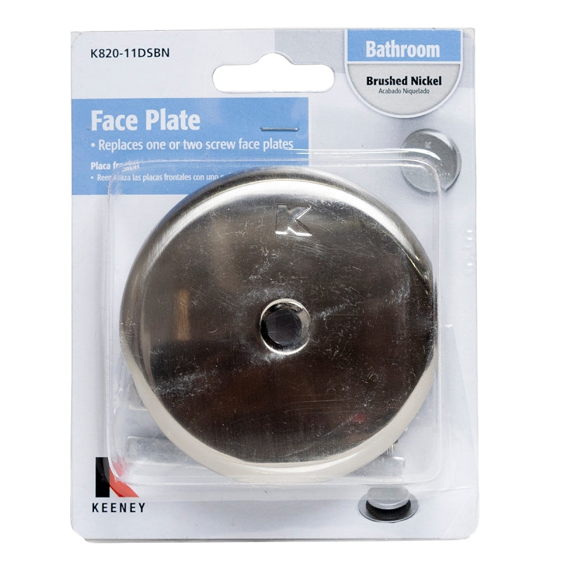 KEENEY Keeney K820-11DSBN Face Plate with Screw, Metal, Brushed Nickel, For: Standard Size Tubs PLUMBING, HEATING & VENTILATION KEENEY