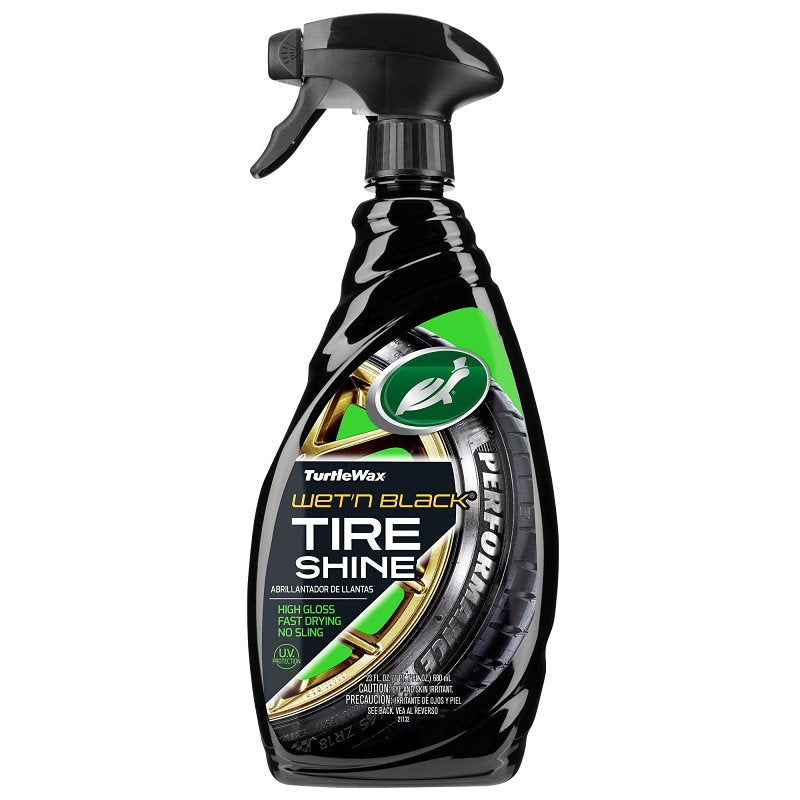 TURTLE WAX Turtle Wax WET'N BLACK T217RA Tire Shine, 23 fl-oz, Liquid, Fresh Leather