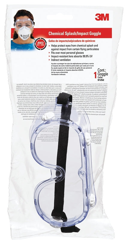 3M 3M 91252-80024 Chemical Splash Goggles, Impact Lens, Polycarbonate Lens