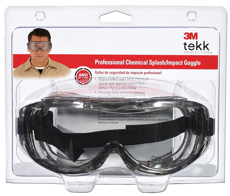 3M 3M 91264-80025T Chemical Splash Professional Goggles, Anti-Scratch, Impact Lens, Polycarbonate Lens