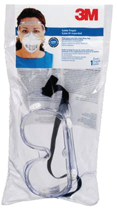 3M 3M 91252-8002S Chemical Splash Goggles, Impact Lens, Polycarbonate Lens, Clear Frame