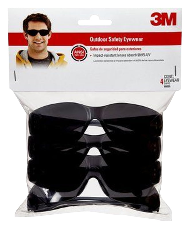 3M 3M 90835-00000B Safety Eyewear, Scratch-Resistant Lens, Polycarbonate Lens, Wraparound Frame, Plastic Frame, Gray Frame