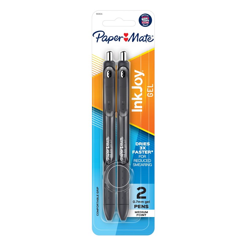 SANFORD Paper Mate InkJoy 1951634 Pen, Retractable, 0.77 mm Tip, Medium Tip, Black Ink, Gel Ink, Ergonomic Grip HOUSEWARES SANFORD
