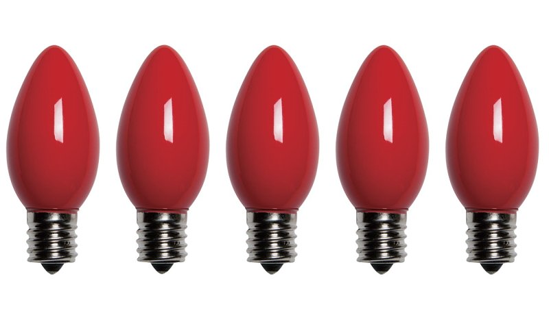 SANTAS FOREST Santas Forest 25982 LED Filament Retro Replacement Bulb, Opaque, C9, Red