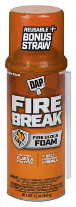 DAP Touch 'n Foam 4004501212 Fire Break Foam Sealant, Amber, 60 to 100 deg F, 12 oz, Can