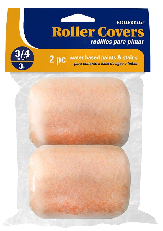 ROLLERLITE RollerLite All-Purpose 3AP075D Roller Cover, 3/4 in Thick Nap, 3 in L, Polyester Cover