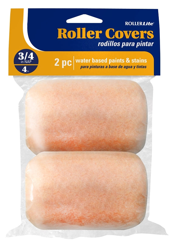 ROLLERLITE RollerLite All-Purpose 4AP075D Roller Cover, 3/4 in Thick Nap, 4 in L, Polyester Cover