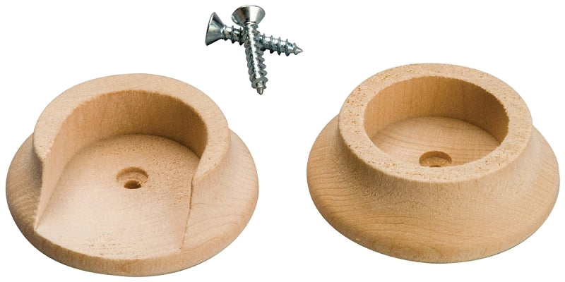 WADDELL Waddell 408 Closet Pole Socket, For: 1-3/8 in Closet Pole or 1 in Pipe, Hardwood