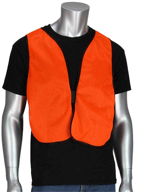 BOSS MFG Safety Works 818040 Reflective Safety Vest, One-Size, Mesh Fabric, Orange, Hook-and-Loop
