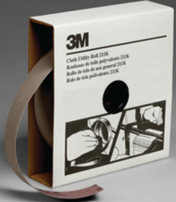 3M 3M 211K 05030 Utility Cloth Roll, 50 yd L, 1-1/2 in W, 80 Grit, Medium, Aluminum Oxide Abrasive BUILDING MATERIALS 3M