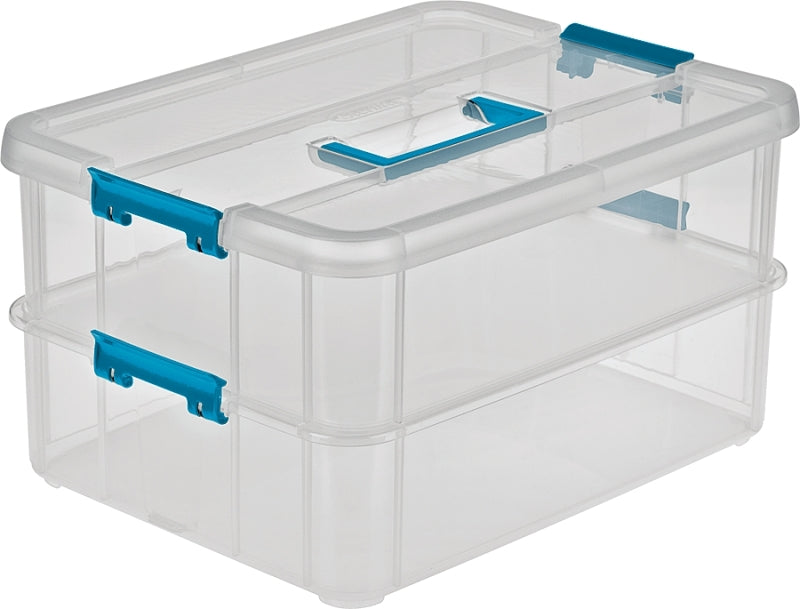 STERILITE Sterilite 14228604 Tray Organizer, Clear, 14-3/8 in L, 10-3/4 in W, 7-3/4 in H