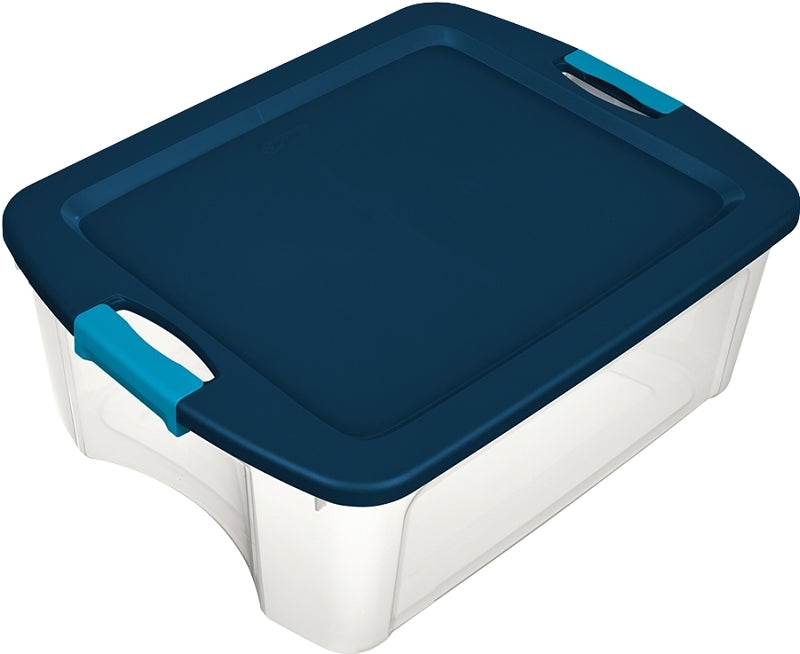 STERILITE Sterilite 14449606 Carry Tote, Plastic, Clear, 23-5/8 in L, 18-5/8 in W, 9-1/4 in H